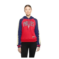 Women's New Era  Red Philadelphia Phillies Throwback Cropped Raglan Pullover Hoodie