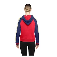 Women's New Era  Red Philadelphia Phillies Throwback Cropped Raglan Pullover Hoodie