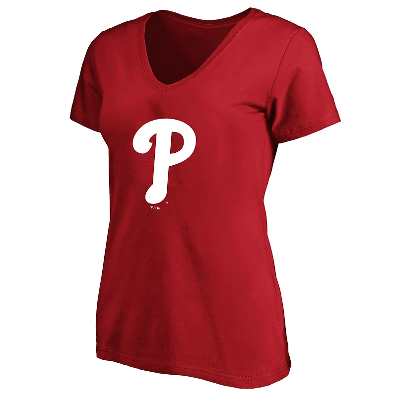Profil femme Bryce Harper T-shirt col en V rouge Philadelphia Phillies grande taille avec nom et numéro