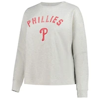 Sweat-shirt en molleton français grande taille pour femme Profile Heather Grey Philadelphia Phillies