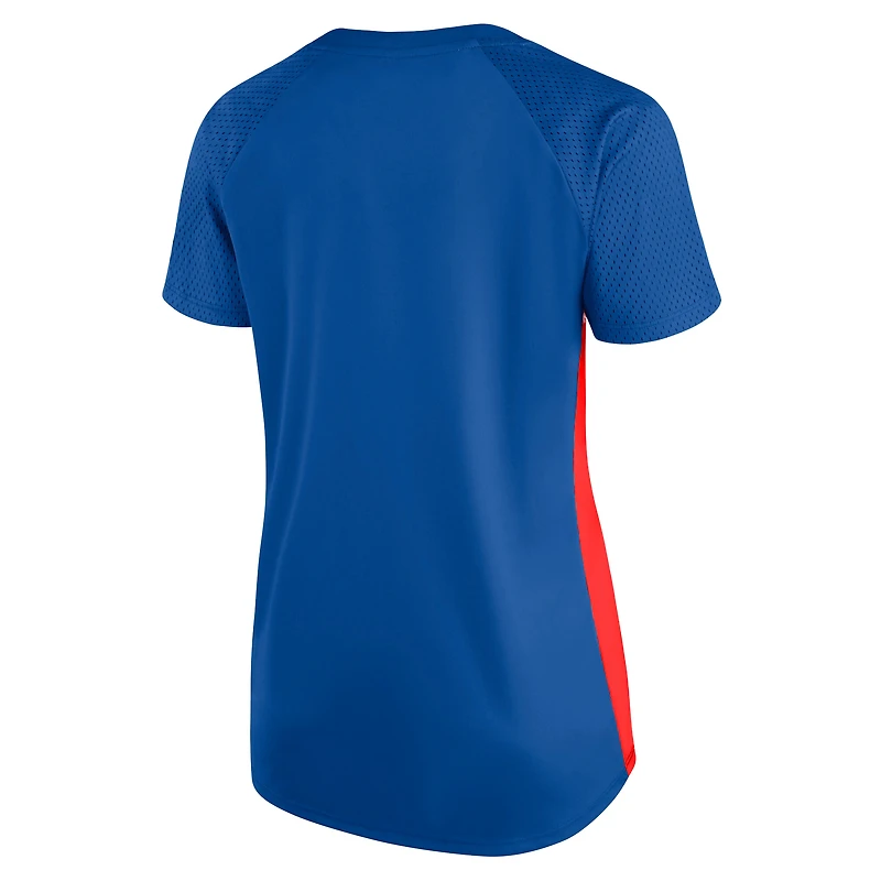 T-shirt à col en V pailleté grande taille pour femme Profile Royal Philadelphia Phillies