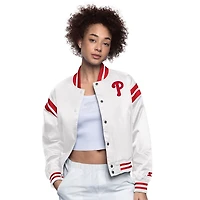 Women's Starter  White Philadelphia Phillies Full Count Full-Snap Varsity Jacket