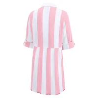 Women's Tommy Bahama  Pink Philadelphia Phillies Rugby Beach Boyfriend Full-Button Top