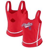 Débardeur à col carré rouge Philadelphia Phillies pour femme WEAR by Erin Andrews