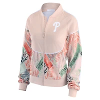 Women's WEAR by Erin Andrews  Sand Philadelphia Phillies Raglan Full-Zip Track Jacket