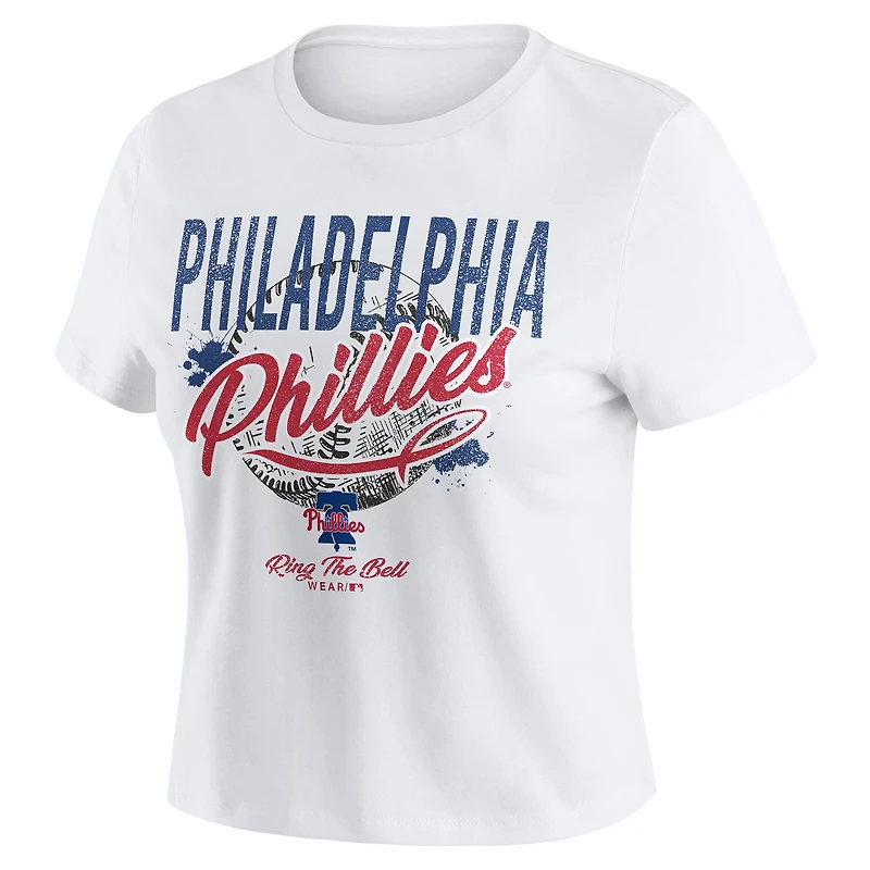 T-shirt court blanc effet vieilli pour bébé WEAR by Erin Andrews des Philadelphia Phillies