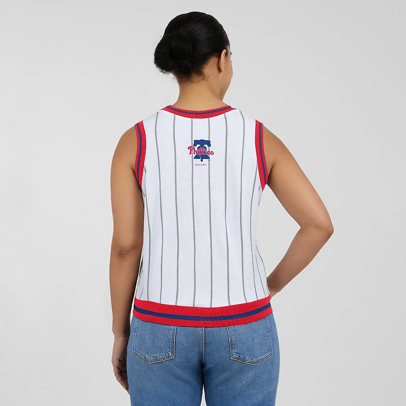 Women's WEAR by Erin Andrews  White Philadelphia Phillies Sporty Tank Top
