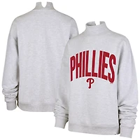 Women's '47  Heather Gray Philadelphia Phillies Subtle Muse Mock Neck Sweatshirt