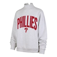 Women's '47  Heather Gray Philadelphia Phillies Subtle Muse Mock Neck Sweatshirt