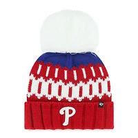 Women's '47  Red Philadelphia Phillies Felicity Cuffed Knit Hat with Pom