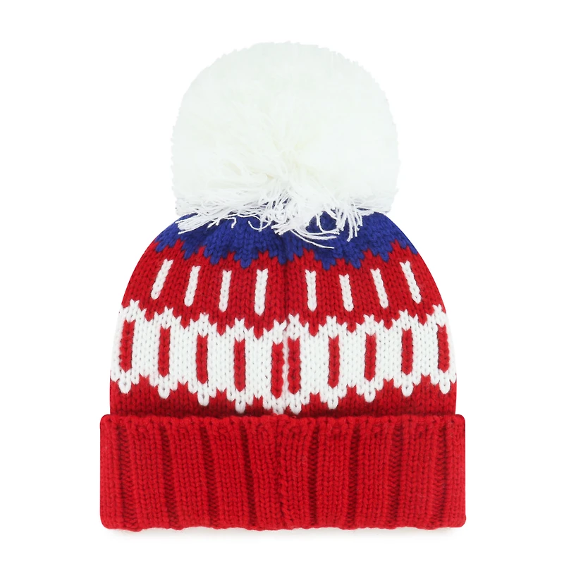 Women's '47  Red Philadelphia Phillies Felicity Cuffed Knit Hat with Pom