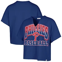 Women's '47  Royal Philadelphia Phillies Plus Win Big Oversized Notch-Neck T-Shirt