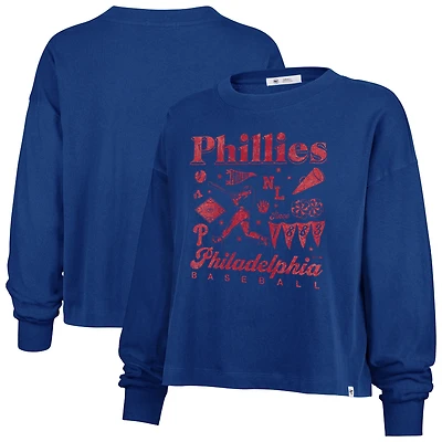 Women's '47  Royal Philadelphia Phillies Team Collage Sydney Long Sleeve T-Shirt