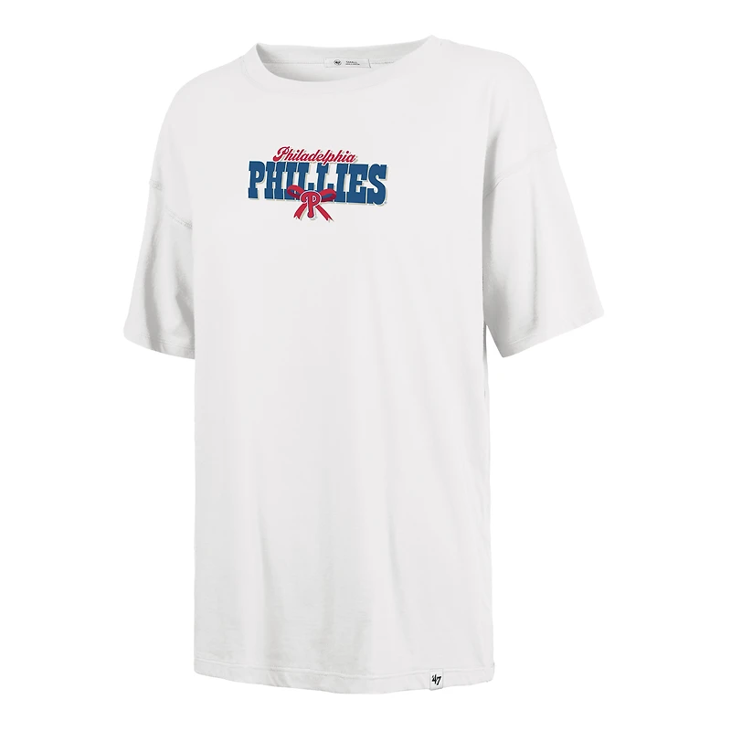 T-shirt Sadie pour femme, motif nœud papillon et bannière des Phillies de Philadelphie, année 47