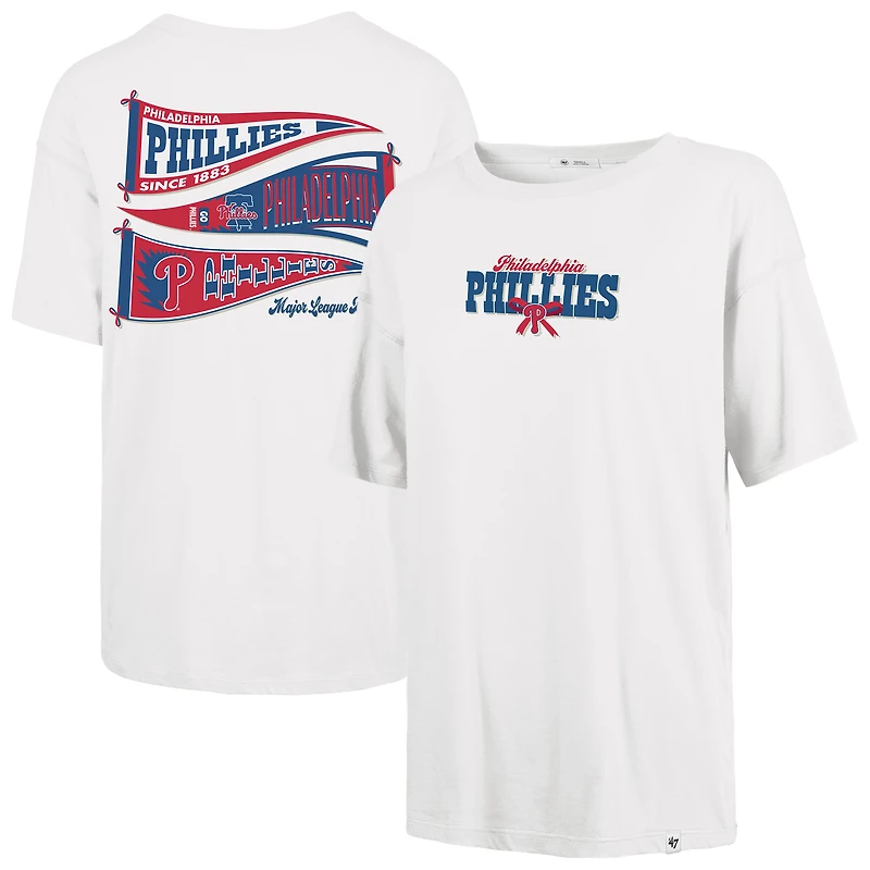 T-shirt Sadie pour femme, motif nœud papillon et bannière des Phillies de Philadelphie, année 47