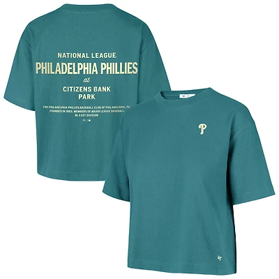 Women's '47 Teal Philadelphia Phillies Plus Leon City Cropped T-Shirt