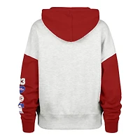 Sweat à capuche zippé pour femme '47 x Stoney Clover Lane, gris chiné/rouge, Philadelphia Phillies.