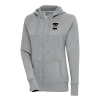 Women's Antigua  Heather Gray Philadelphia Phillies Brushed Metallic Victory Full-Zip Hoodie