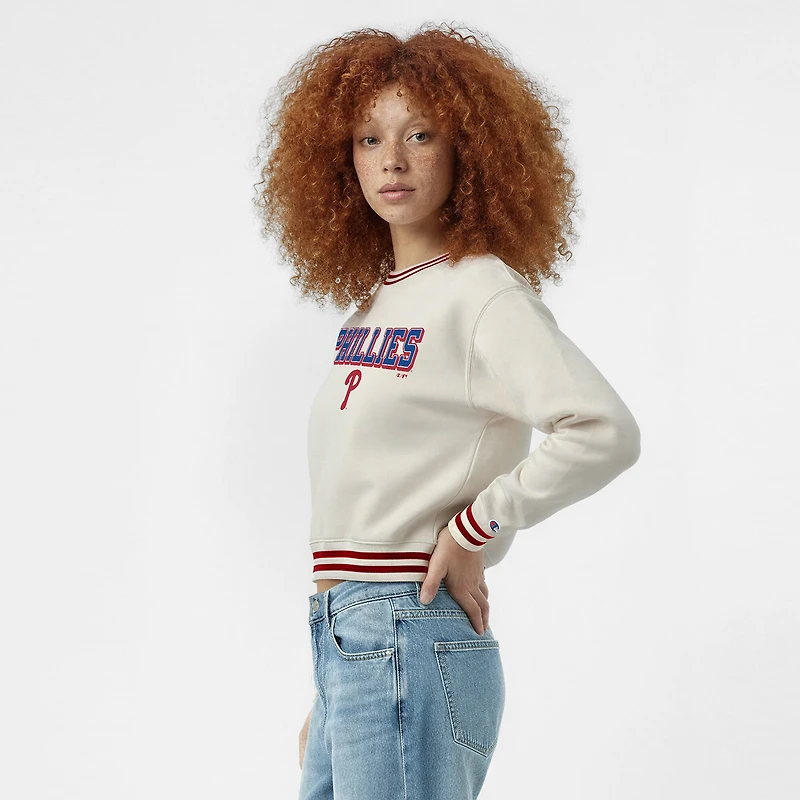 Women's Champion  Cream Philadelphia Phillies Reverse Weave Sweatshirt