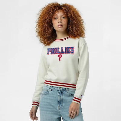 Women's Champion  Cream Philadelphia Phillies Reverse Weave Sweatshirt