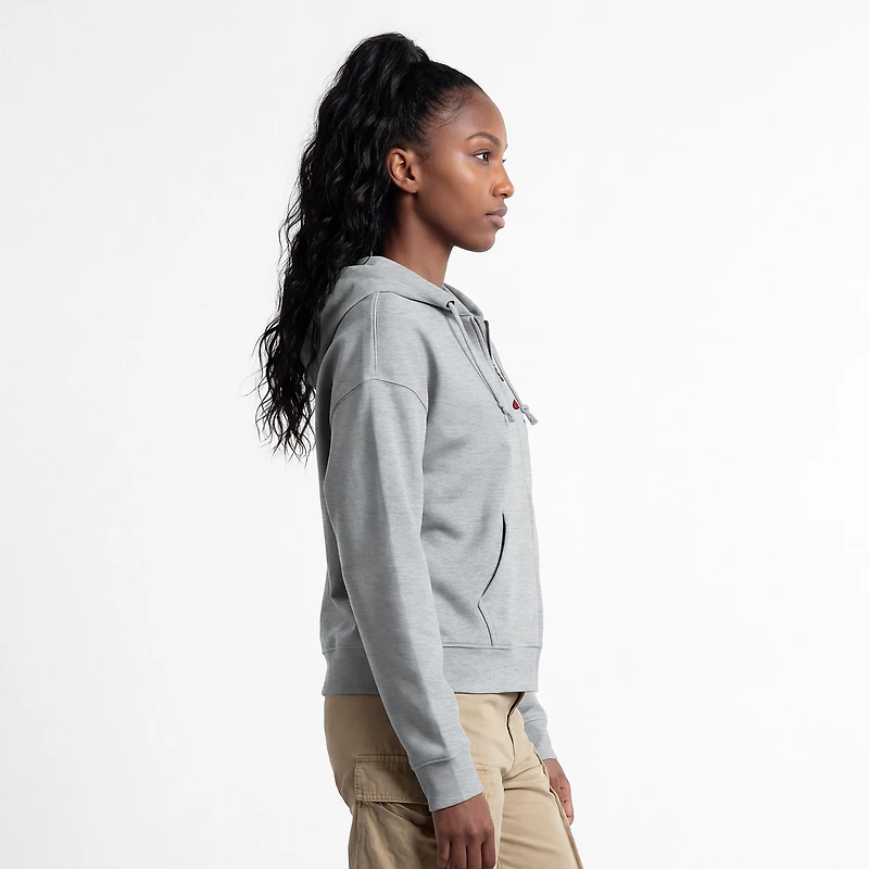 Women's Champion Heather Gray Philadelphia Phillies Powerblend Fleece Full-Zip Hoodie