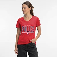 Women's Champion Red Philadelphia Phillies Core V-Neck T-Shirt