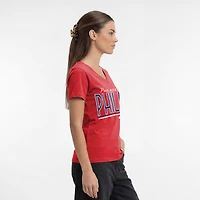 T-shirt à col en V rouge Champion Philadelphia Phillies pour femmes