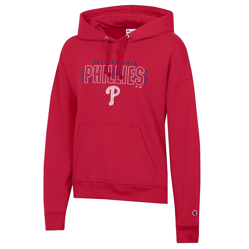 Sweat à capuche Champion rouge Philadelphia Phillies pour femme, en Powerblend vieilli