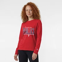 T-shirt à manches longues Champion rouge Philadelphia Phillies pour femmes