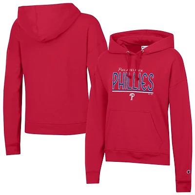 Sweat à capuche vintage Champion rouge Philadelphia Phillies pour femme