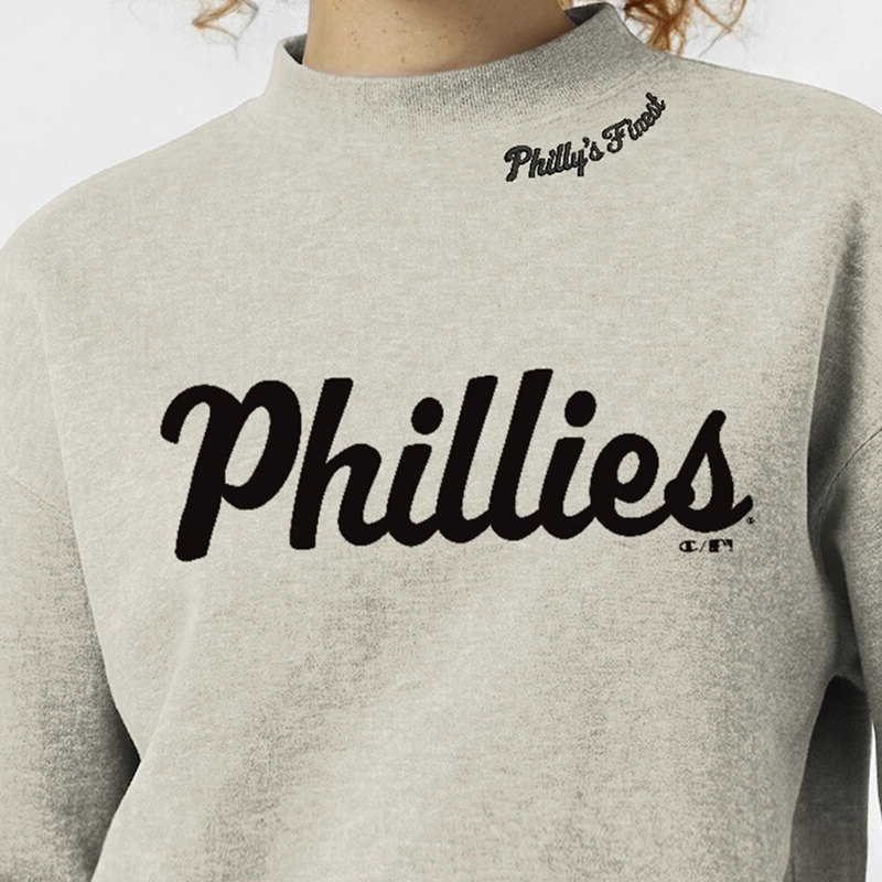 Sweat-shirt Champion Stone Philadelphia Phillies Triumph Tri-Blend pour femme