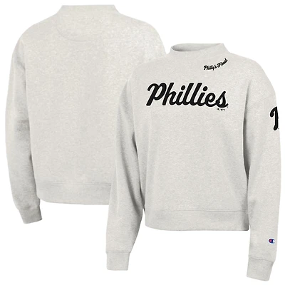 Sweat-shirt Champion Stone Philadelphia Phillies Triumph Tri-Blend pour femme