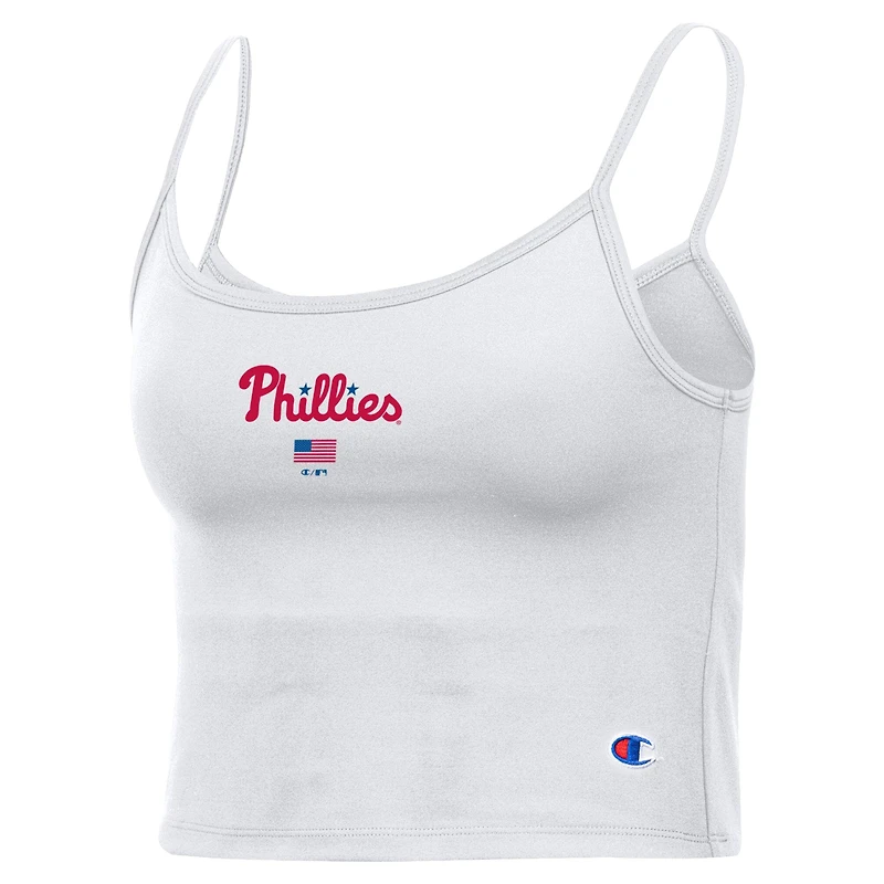 Women's Champion White Philadelphia Phillies America Scoop Tank Top