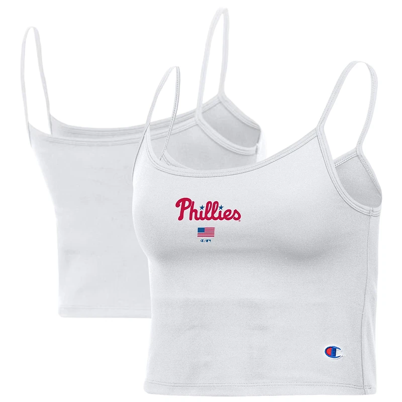 Women's Champion White Philadelphia Phillies America Scoop Tank Top