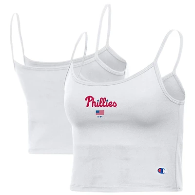 Women's Champion White Philadelphia Phillies America Scoop Tank Top