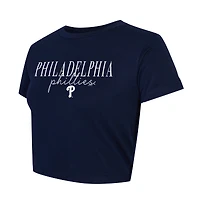 Women's Concepts Sport  Navy/White Philadelphia Phillies Copeland Cropped T-Shirt & Shorts Set