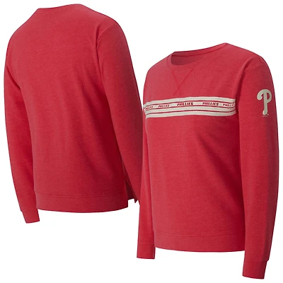 T-shirt à manches longues en molleton français rouge Philadelphia Phillies Birch de la marque Concepts Sport pour femmes