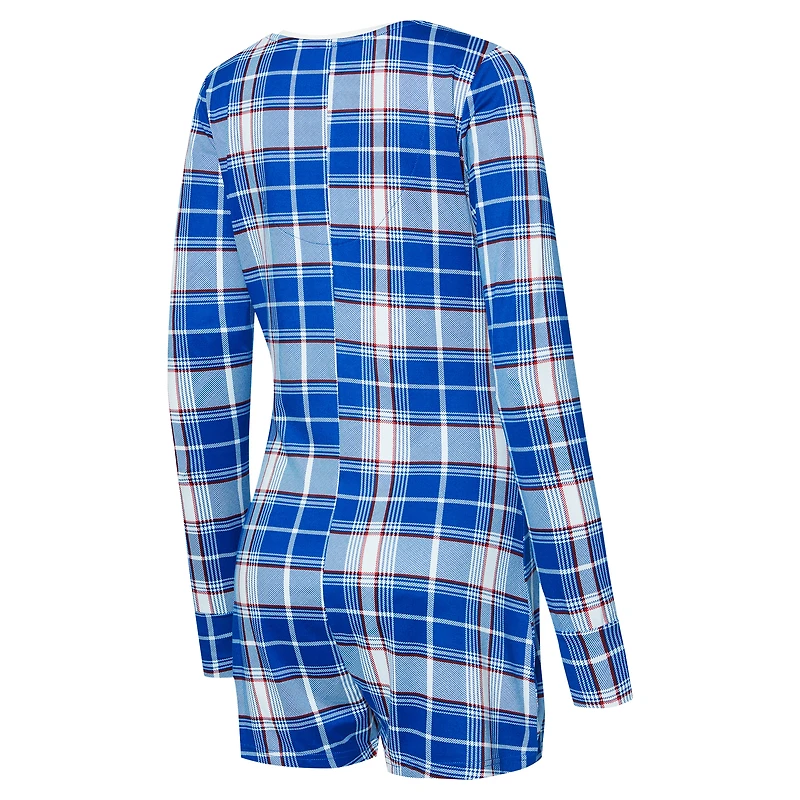 Combinaison en tricot à col V carreaux Ashford Sport Royal Philadelphia Phillies pour femme