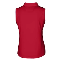 Polo sans manches extensible Cutter & Buck Cardinal Philadelphia Phillies pour femme, avec logo Americana et finition DryTec Forge.