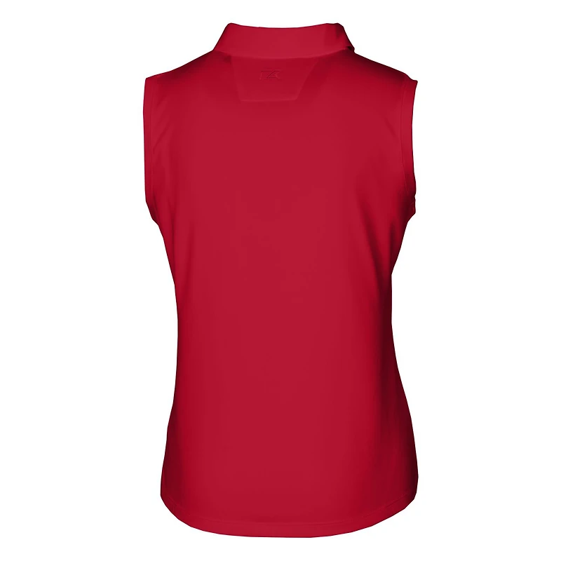 Women's Cutter & Buck Cardinal Philadelphia Phillies Americana Logo DryTec Forge Stretch Sleeveless Polo