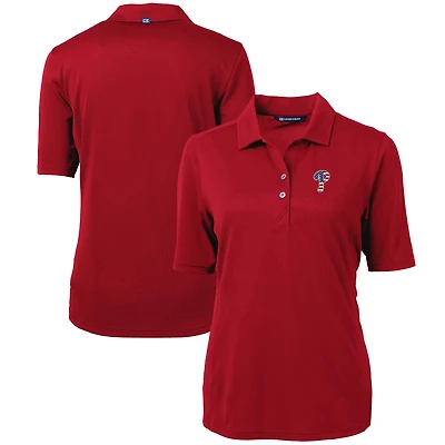 Women's Cutter & Buck Cardinal Philadelphia Phillies Americana Logo DryTec Virtue Eco Pique Recycled Polo