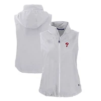Women's Cutter & Buck  Gray Philadelphia Phillies Charter Eco Recycled Full-Zip Vest