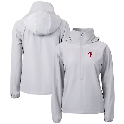 Anorak demi-zip écologique recyclé pour femme, gris, Cutter & Buck, Philadelphia Phillies Charter