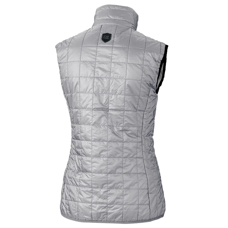 Gilet matelassé entièrement zippé Rainier PrimaLoft Eco pour femme, gris, Cutter & Buck, des Philadelphia Phillies