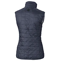 Gilet matelassé entièrement zippé PrimaLoft Eco Rainier des Philadelphia Phillies pour femme, bleu marine chiné Cutter & Buck