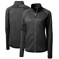 Veste pull-over zippée en tricot Mainsail des Philadelphia Phillies pour femme, couleur anthracite chiné Cutter & Buck