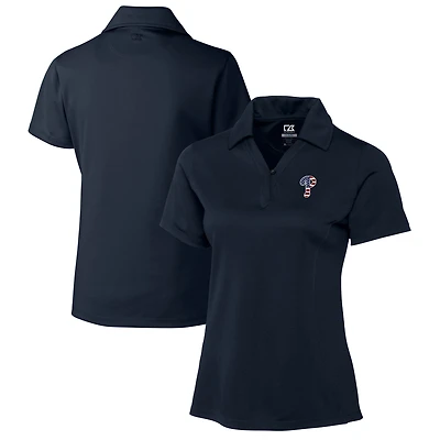 Polo texturé uni DryTec Genre pour femme, bleu marine, avec logo Americana des Philadelphia Phillies Cutter & Buck