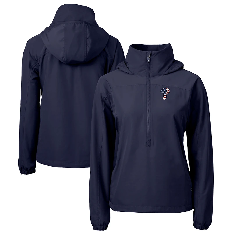 Veste anorak écologique recyclée pour femme Cutter & Buck bleu marine des Philadelphia Phillies Charter
