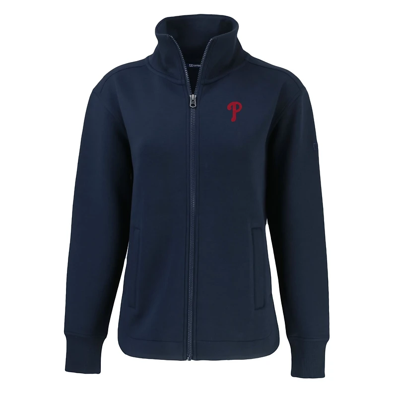 Veste zippée intégrale recyclée Roam Eco pour femme, bleu marine, des Philadelphia Phillies Cutter & Buck