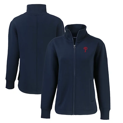 Veste zippée intégrale recyclée Roam Eco pour femme, bleu marine, des Philadelphia Phillies Cutter & Buck